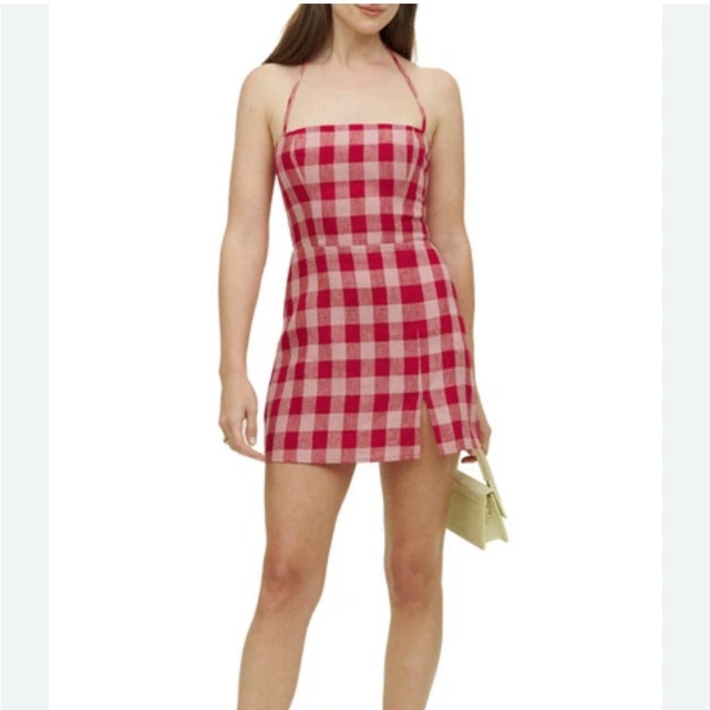 Reformation Linda Linen Halter Dress